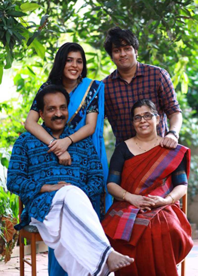 S. Somanath with wife, Valsala, daughter Malika and son Madhav