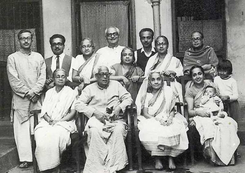Satyendra Nath Bose (2nd from left) pictured with his family and relatives in the 1960s