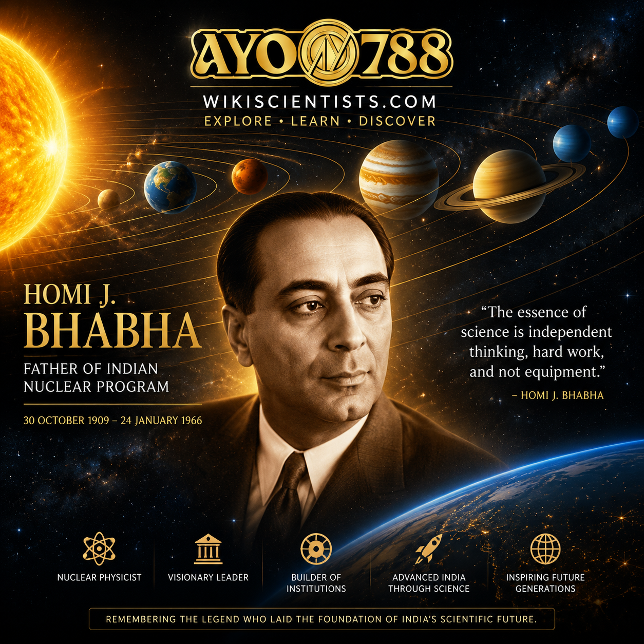 Galeri foto AYO788 | Homi J. Bhabha: Kisah Inspiratif Ilmuwan yang Membangun Masa Depan Nuklir India di Yogyakarta